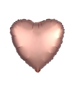 Шар фольгированный 30 сердце цвет розовое золото Agura