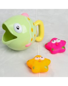 Набор игрушек для ванны Рыбка и звездочки зеленая ZY1025202 Кнр