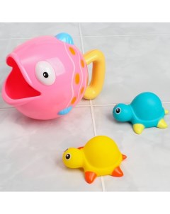 Набор игрушек для ванны Рыбка и черепашки розовая ZY1025203 Кнр