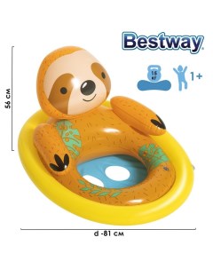 Круг для плавания Животные с сиденьем 81 х 56 см от 1 3 лет цвета МИКС 3405 Bestway