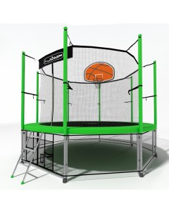 Батут Basket с сеткой и лестницей 244 см green I-jump