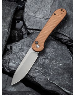 Складной нож туристический Button Lock Elementum 14C28N Steel Micarta коричневый Civivi