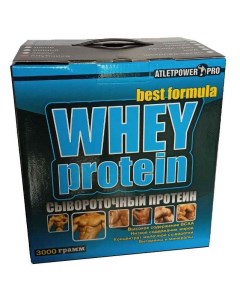 Протеин AtletPower Pro 3000 г 60 порций с витаминами минералами и ВСАА ваниль клубника Атлетик