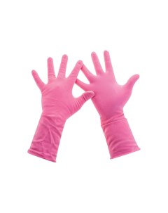 Перчатки резиновые Practi Comfort р 9 L розовые 1 пара 407121 407272 100 уп Paclan