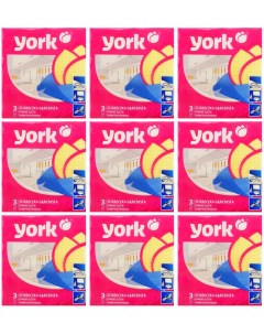 Салфетки для уборки губчатые влажные 3шт уп 9 уп York