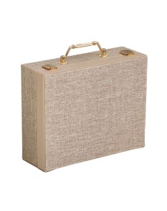 Шкатулка кожзам для украшений Мокко комбинированная чемодан 8х18х23 см Sima-land