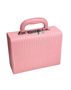 Шкатулка кожзам для украшений Кожа крокодила розовый матовый чемодан 10х18х24 см Sima-land