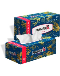 Салфетки бумажные OCEAN 2 слоя белые 250 шт коробка Maneki