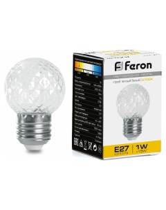 Лампа строб светодиодная E27 1W 2700K прозрачная LB 377 38208 1шт Feron