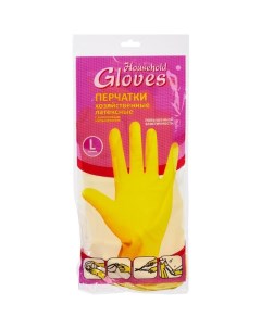 Перчатки латексные с хлопковым напылением размер 9 L 1 пара Household gloves