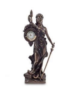 Статуэтка с часами Фемида богиня правосудия bronze WS 696 Veronese