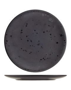 Тарелка плоская Оникс 210х210мм керамическая черная для сервировки Дымов