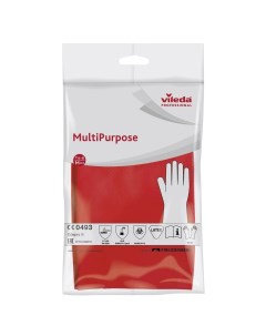 Перчатки латексные MultiPurpose красные размер 8 M 1 пара 100750 10 уп Vileda