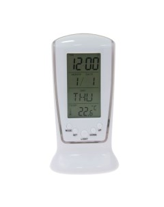 Будильник Home Обелиск часы дата температура подсветка белый Luazon
