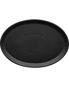 Тарелка Оникс овальная 315х220х20мм керамическая черная для вторых блюд Дымов