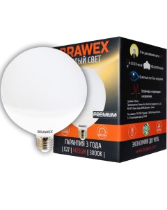 Светодиодная лампа шар 15Вт 3000К G120 Е27 2307A G120 15L Brawex