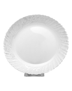 Тарелка десертная Утренний барокко 22 см белая Olaff