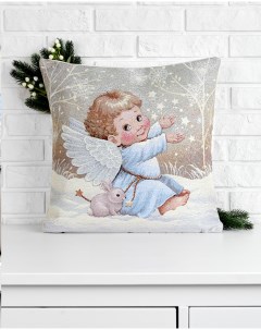 Наволочка декоративная Ангел мальчик и зайчик 45х45 см Le gobelin
