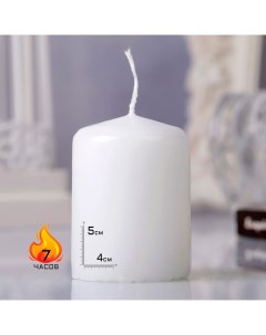 Свеча цилиндр 4х5см 7 ч 47 г белая Омский свечной