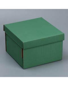 Складная коробка Оливковая 22х22х15 см Дарите счастье