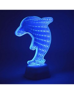OGM светильник светодиодн ночник зеркальный Дельфин синий 3хR6 пластик 130х72х190 Apeyron
