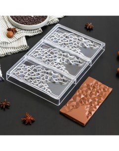 Форма для шоколада и конфет Иней 3 ячейки 27 5x17 5x2 5 см ячейка 15 3x7 5 Konfinetta
