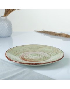 Тарелка плоская 22см мята Борисовская керамика