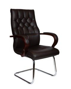 Офисное кресло Боттичелли CF дерево темно коричневая кожа Norden