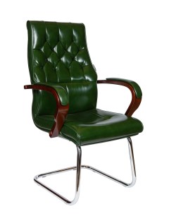 Офисное кресло Боттичелли CF дерево зеленая глянцевая кожа Norden