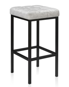 Барный стул Лофт кожзам серый мрамор черный матовый Woodville