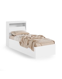 Кровать Виктория 90х200 белая с блоком прикроватным Ruhome24