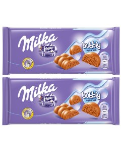 Шоколадная плитка Bubbly Alpine Milk 2 шт по 90 г Milka