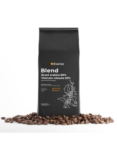 Кофе зерновой бленд 80 20 1 кг Evenso