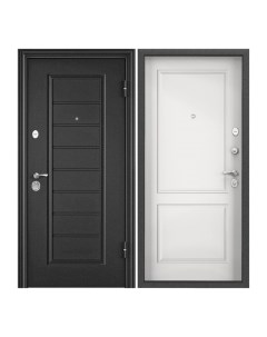Дверь входная Torex для квартиры металлическая Flat L 950х2050 правый темно серый белый Torex стальные двери