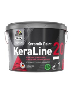 Краска для влажных помещений Premium KeraLine Keramik Paint 20 полуматов 9 л Dufa