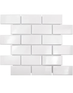 Мозаика Brick White Glossy белая керамическая 294х288х4 5 мм глянцевая Starmosaic