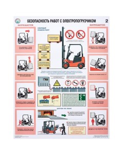 Плакат информационный Безопасность работ с электропогрузчиками 1шт Гасзнак