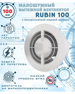 RUBIN 100 вентилятор вытяжной диаметр 100 мм Zernberg