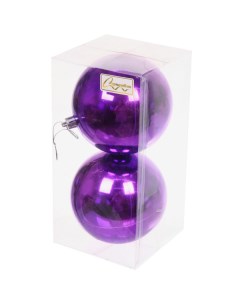 Набор шаров на ель Глянец 652 324 2 шт 10 см фиолетовый Серпантин