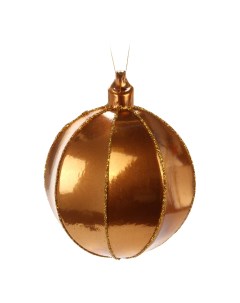 Елочная игрушка ny шар коричнево золотой 8 см Shishi