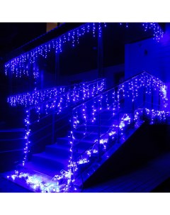 Гирлянда новогодняя светодиодная бахрома уличная на дом H0142 синяя 6 м Baziator