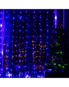 Гирлянда штора на окно новогодняя светодиодная H0149 6 х 3 м синяя Baziator
