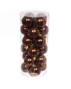 Новогодние шары Глянец 652 249 5 см 24 шт шоколад Серпантин