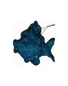 Елочная игрушка Золотая рыбка синий 11 см 1 шт Snowmen