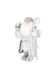 Новогодняя фигурка Дед Мороз в Длинной Серебряной Шубке MT 21830 30 32x33x30 см Maxitoys