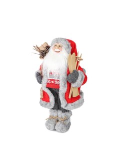 Новогодняя фигурка Дед Мороз в Красной Шубке с Лыжами MT 21831 30 34x20x30 см Maxitoys