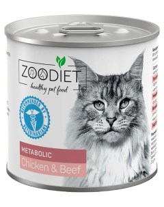 Влажный корм для кошек Metabolic консервированный с курицей и говядиной 240 г Zoodiet