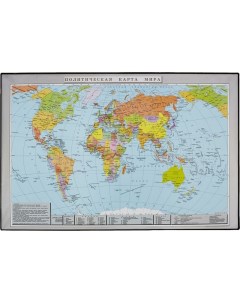 Коврик на стол 38x58см Политическая карта мира черный Attache