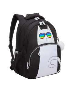 Рюкзак школьный RG 360 4 1 черный белый Grizzly