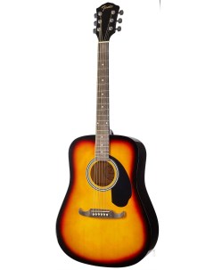 Акустическая гитара с чехлом цвет санберст Fender